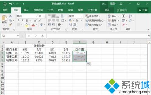 windowsxp系统下怎样给exce工作表添加迷你图