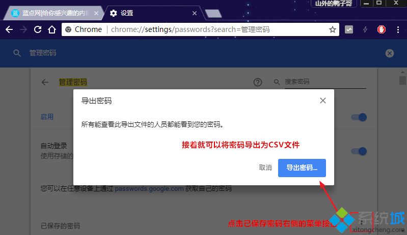 Win10系统如何导出谷歌浏览器网站账号密码