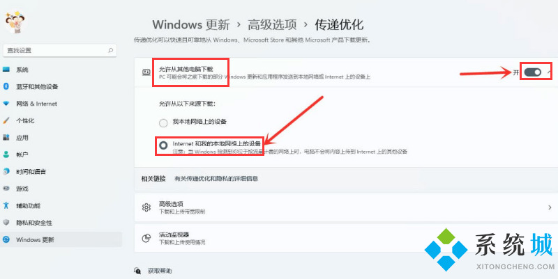 Win11如何开启传递优化功能 win11传递优化功能开启方式