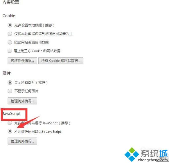 win10系统下谷歌浏览器如何禁用网站的javascript执行