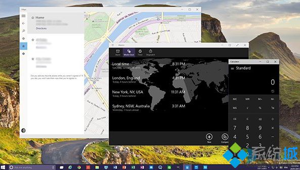 Win10预览版9926全新闹钟、地图和计算器