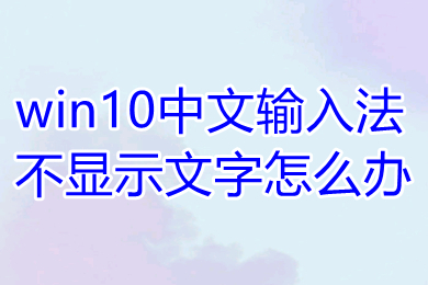 win10中文输入法不显示文字怎么办 win10中文输入法不显示文字的解决方法