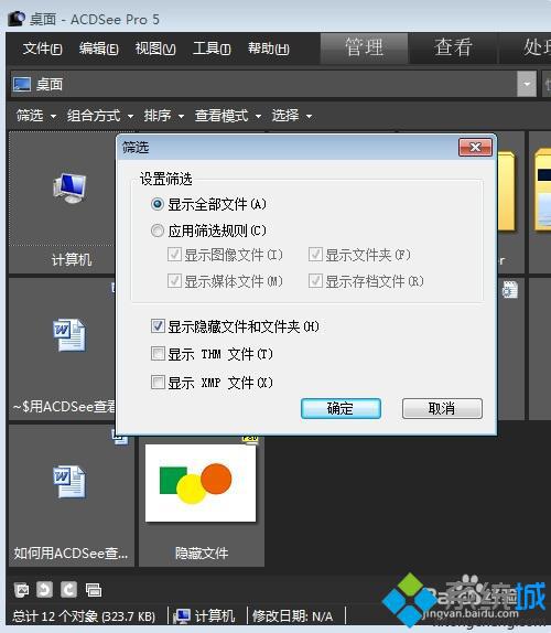 win10下怎样使用ACDSee查看系统隐藏文件夹内容