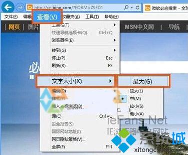 Win10 IE浏览器设置网页字体大小的方法