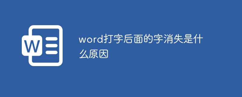 word打字后面的字消失的解决办法